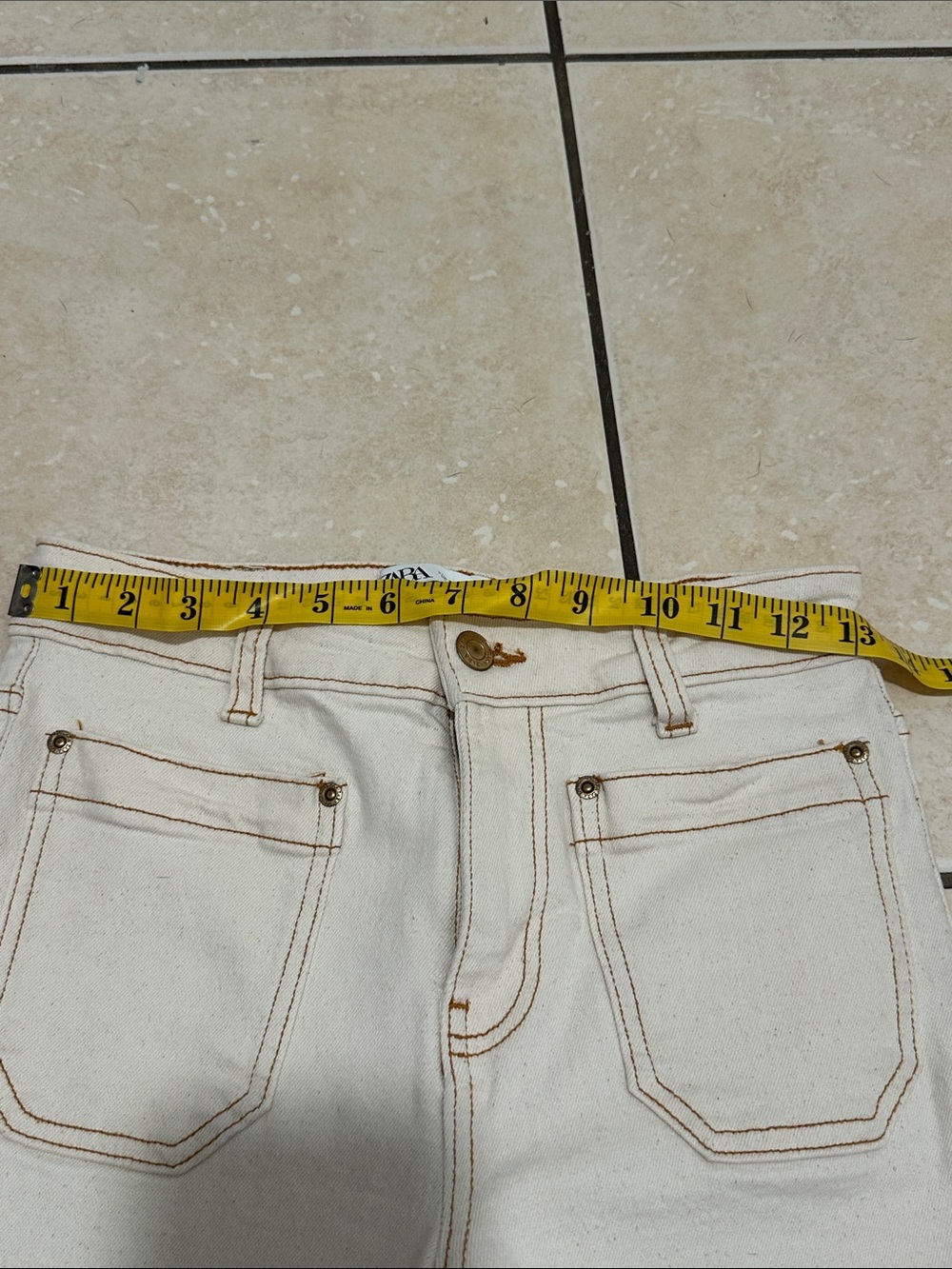 Zara Cream Wide-Leg Jeans - Picture 5 of 7